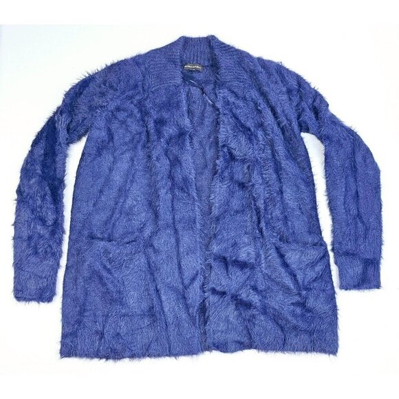 Banana Republic Size Small Women Nacy Faux Fur Long Sleeve Dual Pocket Cardigan - Picture 1 of 13